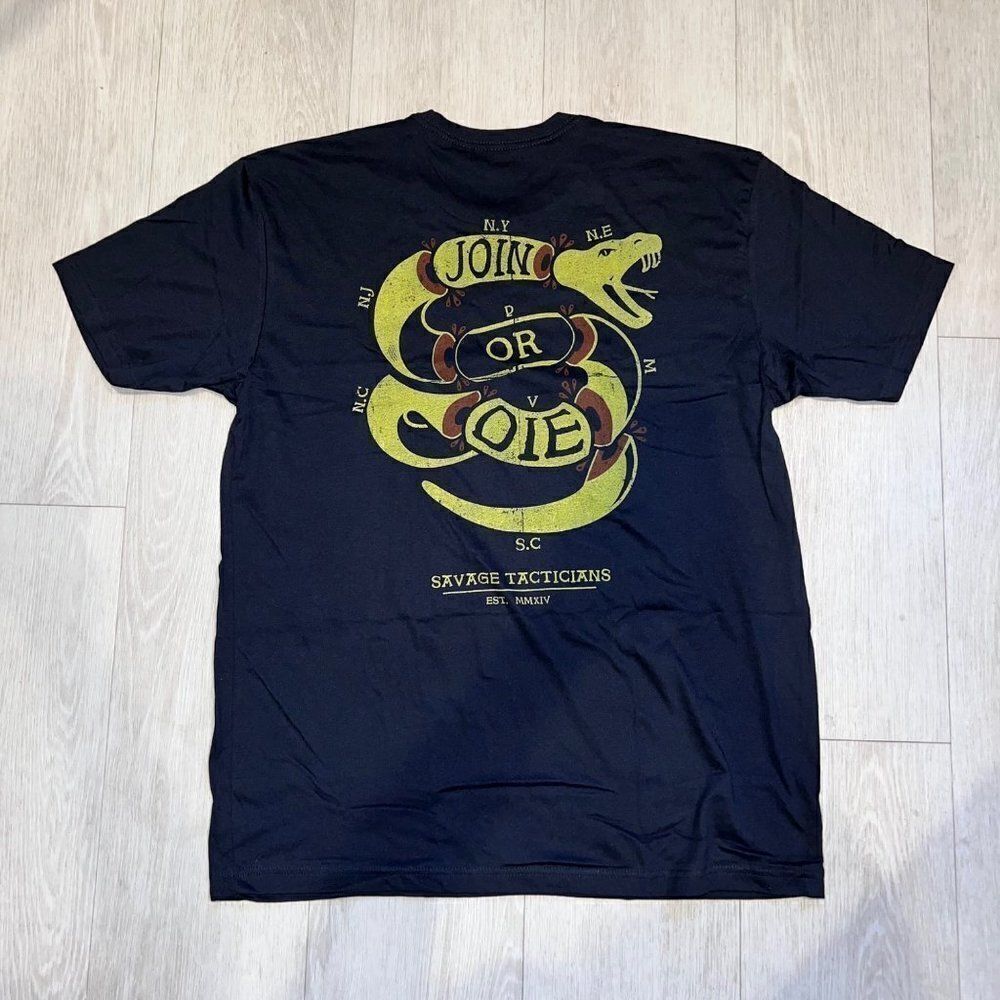 Savage Tacticians Join or‎ Die Military Graphic Shirt Men's Small